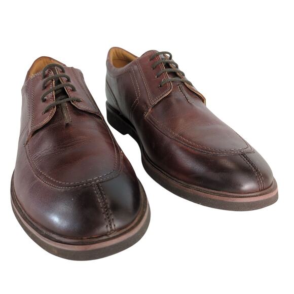 Clarks Collection Malwood Low Oxford Men\'s 13M Brown Leather Extreme Comfort